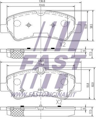 Fast FT29545 - Bremžu uzliku kompl., Disku bremzes autodraugiem.lv