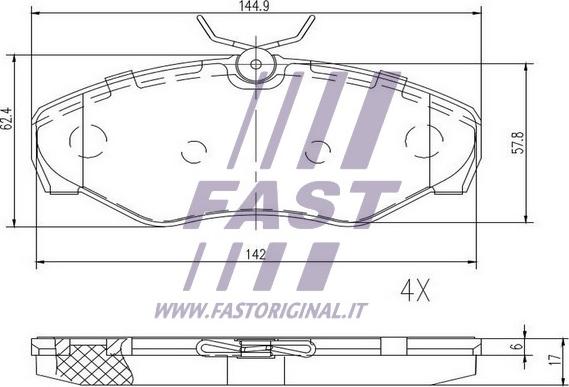 Fast FT29542 - Bremžu uzliku kompl., Disku bremzes autodraugiem.lv