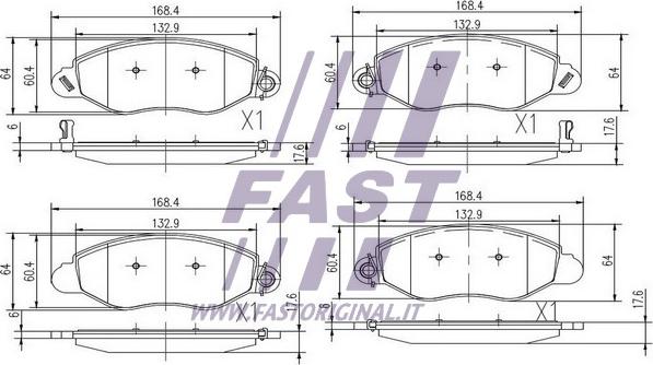 Fast FT29547 - Bremžu uzliku kompl., Disku bremzes autodraugiem.lv