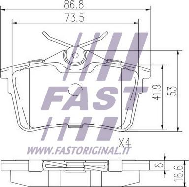 Fast FT29515 - Bremžu uzliku kompl., Disku bremzes autodraugiem.lv