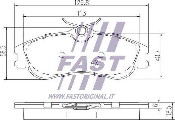 Fast FT29516 - Bremžu uzliku kompl., Disku bremzes autodraugiem.lv