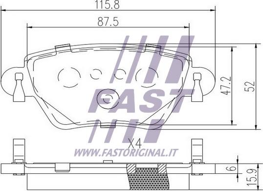 Fast FT29533 - Bremžu uzliku kompl., Disku bremzes autodraugiem.lv