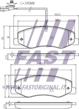 Fast FT29537 - Bremžu uzliku kompl., Disku bremzes autodraugiem.lv