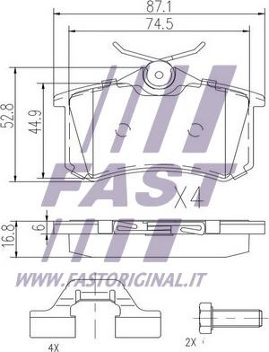 Fast FT29520 - Bremžu uzliku kompl., Disku bremzes autodraugiem.lv