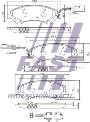 Fast FT29521 - Bremžu uzliku kompl., Disku bremzes autodraugiem.lv