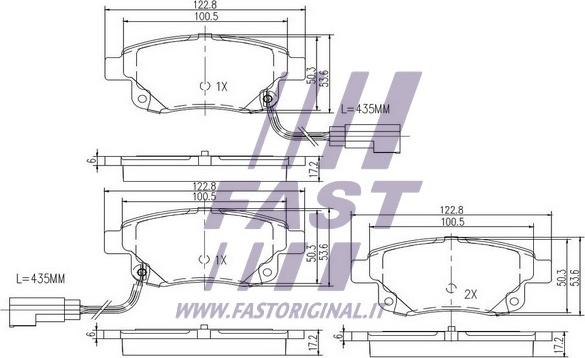 Fast FT29523 - Bremžu uzliku kompl., Disku bremzes autodraugiem.lv