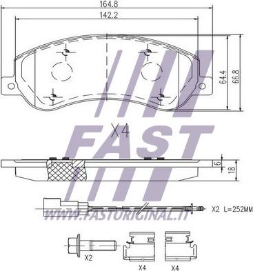 Fast FT29522 - Bremžu uzliku kompl., Disku bremzes autodraugiem.lv