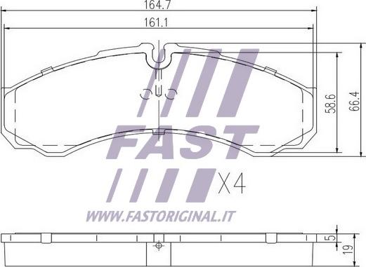 Fast FT29095 - Bremžu uzliku kompl., Disku bremzes autodraugiem.lv