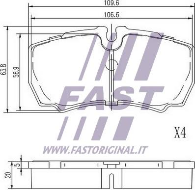 Fast FT29092HD - Bremžu uzliku kompl., Disku bremzes autodraugiem.lv