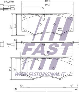 Fast FT29055 - Bremžu uzliku kompl., Disku bremzes autodraugiem.lv