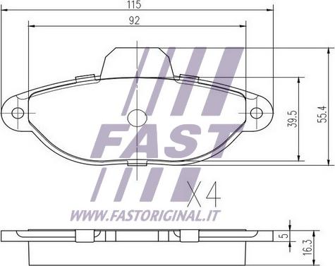 Fast FT29005 - Bremžu uzliku kompl., Disku bremzes autodraugiem.lv