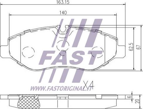 Fast FT29019 - Bremžu uzliku kompl., Disku bremzes autodraugiem.lv