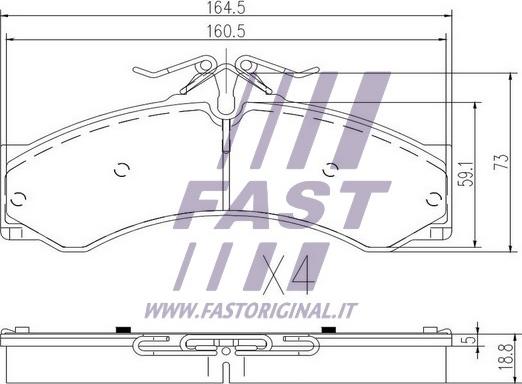 Fast FT29015 - Bremžu uzliku kompl., Disku bremzes autodraugiem.lv