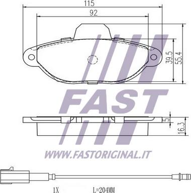 Fast FT29084 - Bremžu uzliku kompl., Disku bremzes autodraugiem.lv