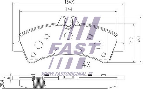 Fast FT29023 - Bremžu uzliku kompl., Disku bremzes autodraugiem.lv