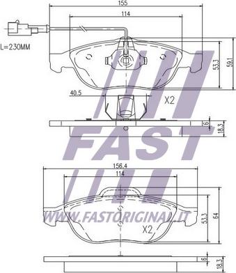 Fast FT29165 - Bremžu uzliku kompl., Disku bremzes autodraugiem.lv