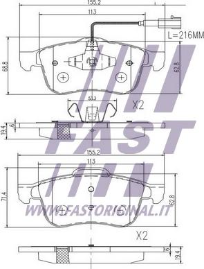 Fast FT29166 - Bremžu uzliku kompl., Disku bremzes autodraugiem.lv