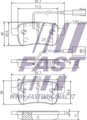 Fast FT29168 - Bremžu uzliku kompl., Disku bremzes autodraugiem.lv