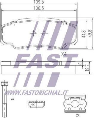 Fast FT29109 - Bremžu uzliku kompl., Disku bremzes autodraugiem.lv