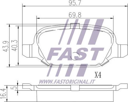 Fast FT29104 - Bremžu uzliku kompl., Disku bremzes autodraugiem.lv