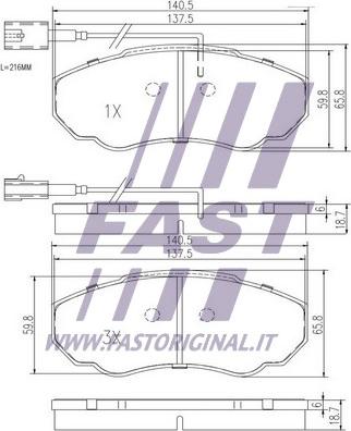 Fast FT29107 - Bremžu uzliku kompl., Disku bremzes autodraugiem.lv