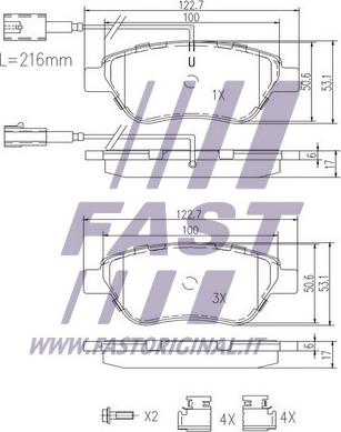 Fast FT29112 - Bremžu uzliku kompl., Disku bremzes autodraugiem.lv
