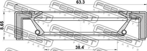 Febest 95GAS-40630909C - Vārpstas blīvgredzens, Piedziņas vārpsta autodraugiem.lv