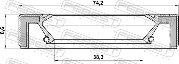 Febest 95GBY-40740909R - Vārpstas blīvgredzens, Piedziņas vārpsta autodraugiem.lv