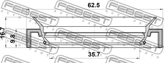 Febest 95JAS-37621017R - Vārpstas blīvgredzens, Meh. pārnesumkārbas primārā vārpsta autodraugiem.lv