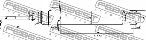 Febest 04658554F - Amortizators autodraugiem.lv