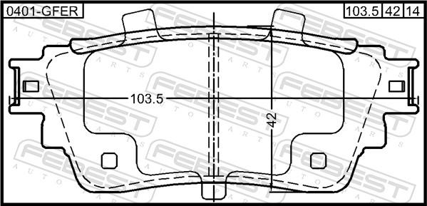 Febest 0401-GFER - Bremžu uzliku kompl., Disku bremzes autodraugiem.lv