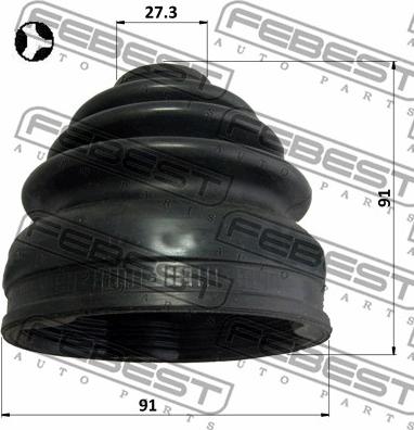 Febest 0415-NA8WT - Putekļusargs, Piedziņas vārpsta autodraugiem.lv