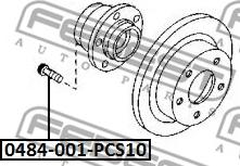 Febest 0484-001-PCS10 - Riteņa stiprināšanas skrūve autodraugiem.lv