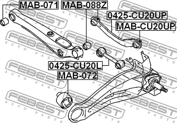 Febest MAB-072 - Piekare, Šķērssvira autodraugiem.lv