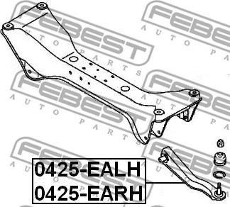 Febest 0425-EALH - Neatkarīgās balstiekārtas svira, Riteņa piekare autodraugiem.lv