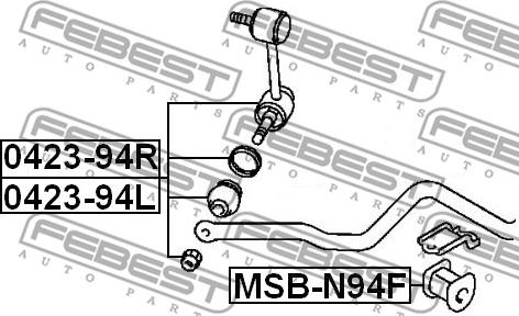 Febest 0423-94L - Stiepnis / Atsaite, Stabilizators autodraugiem.lv