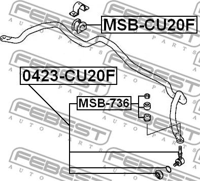 Febest 0423-CU20F - Stiepnis / Atsaite, Stabilizators autodraugiem.lv