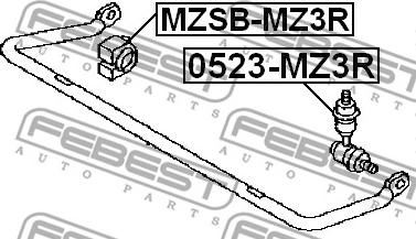 Febest MZSB-MZ3R - Bukse, Stabilizators autodraugiem.lv