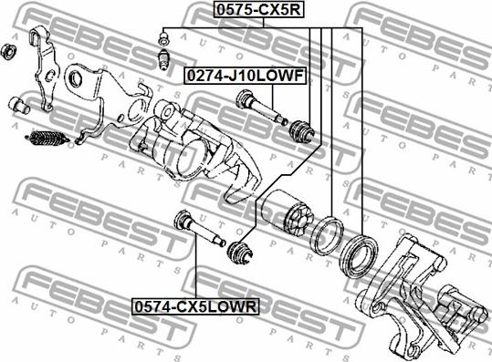 Febest 0574-CX5LOWR - Vadīkla, Bremžu suports autodraugiem.lv