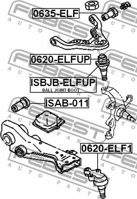 Febest 0635-ELF - Neatk. balstiekārtas šķērssviras stiprinājums autodraugiem.lv