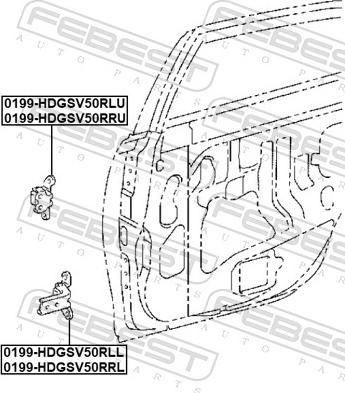 Febest 0199-HDGSV50RRL - Durvju šarnīrs autodraugiem.lv