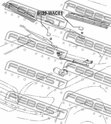 Febest 0199-WAC01 - Vāks, Stikla tīrītāja svira autodraugiem.lv