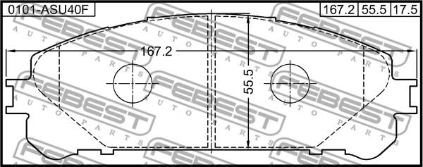 Febest 0101-ASU40F - Bremžu uzliku kompl., Disku bremzes autodraugiem.lv