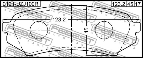 Febest 0101-UZJ100R - Bremžu uzliku kompl., Disku bremzes autodraugiem.lv