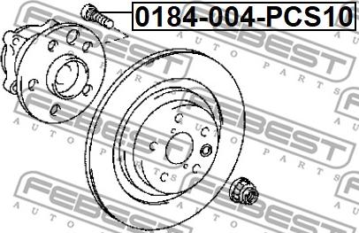 Febest 0184-004-PCS10 - Riteņa stiprināšanas skrūve autodraugiem.lv