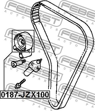 Febest 0187-JZX100 - Spriegotājrullītis, Gāzu sadales mehānisma piedziņas siksna autodraugiem.lv