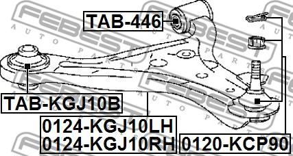 Febest TAB-KGJ10B - Piekare, Šķērssvira autodraugiem.lv