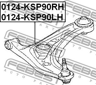 Febest 0124-KSP90RH - Neatkarīgās balstiekārtas svira, Riteņa piekare autodraugiem.lv