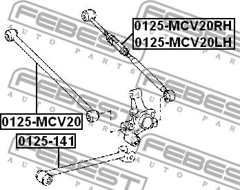 Febest 0125-MCV20RH - Neatkarīgās balstiekārtas svira, Riteņa piekare autodraugiem.lv