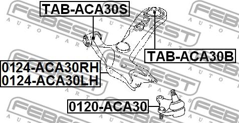 Febest TAB-ACA30B - Piekare, Šķērssvira autodraugiem.lv